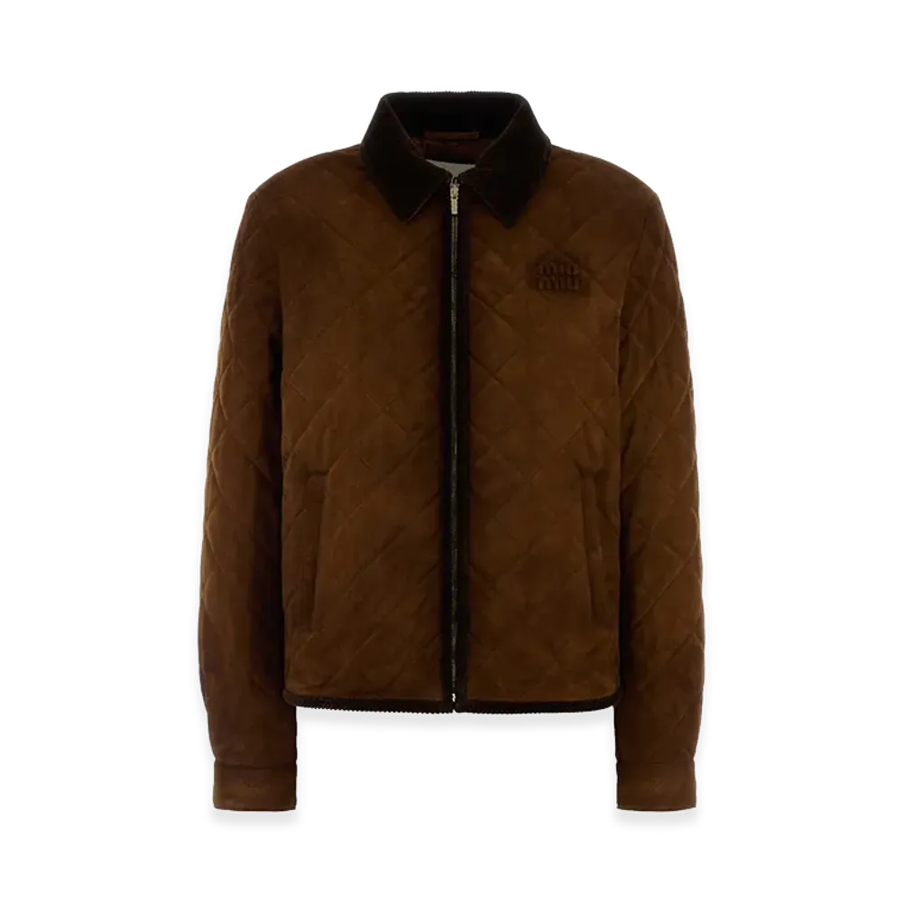 MIU MIU Women's Suede Jacket "Camel/Brown"