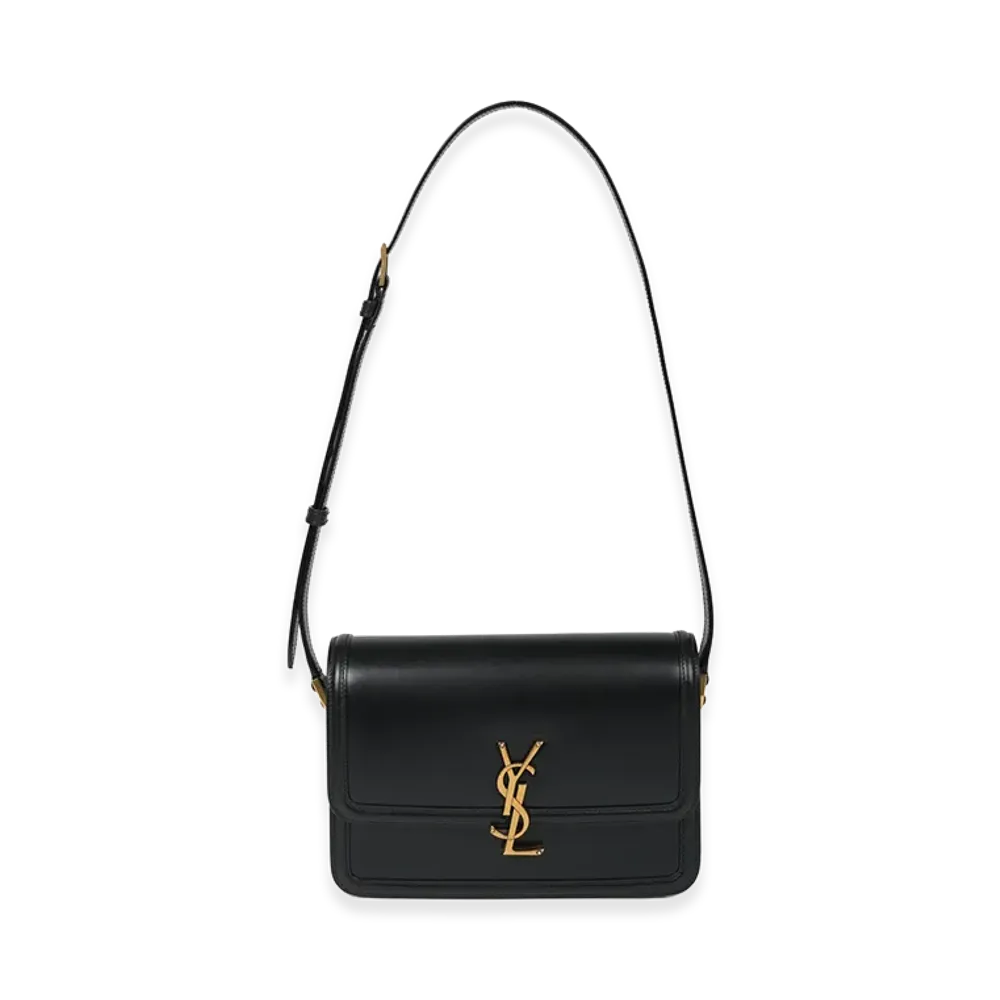 Saint Laurent Women's Leather Medium Solferino Crossbody Bag "Black"