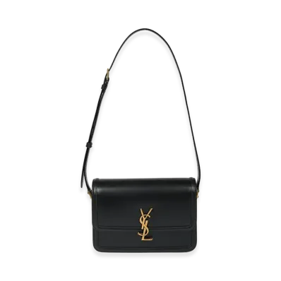 Saint Laurent Women's Leather Medium Solferino Crossbody Bag "Black"