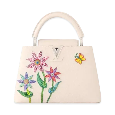 Louis Vuitton x Yayoi Kusama Capucines BB Taurillon Leather Flowers "Quartz"