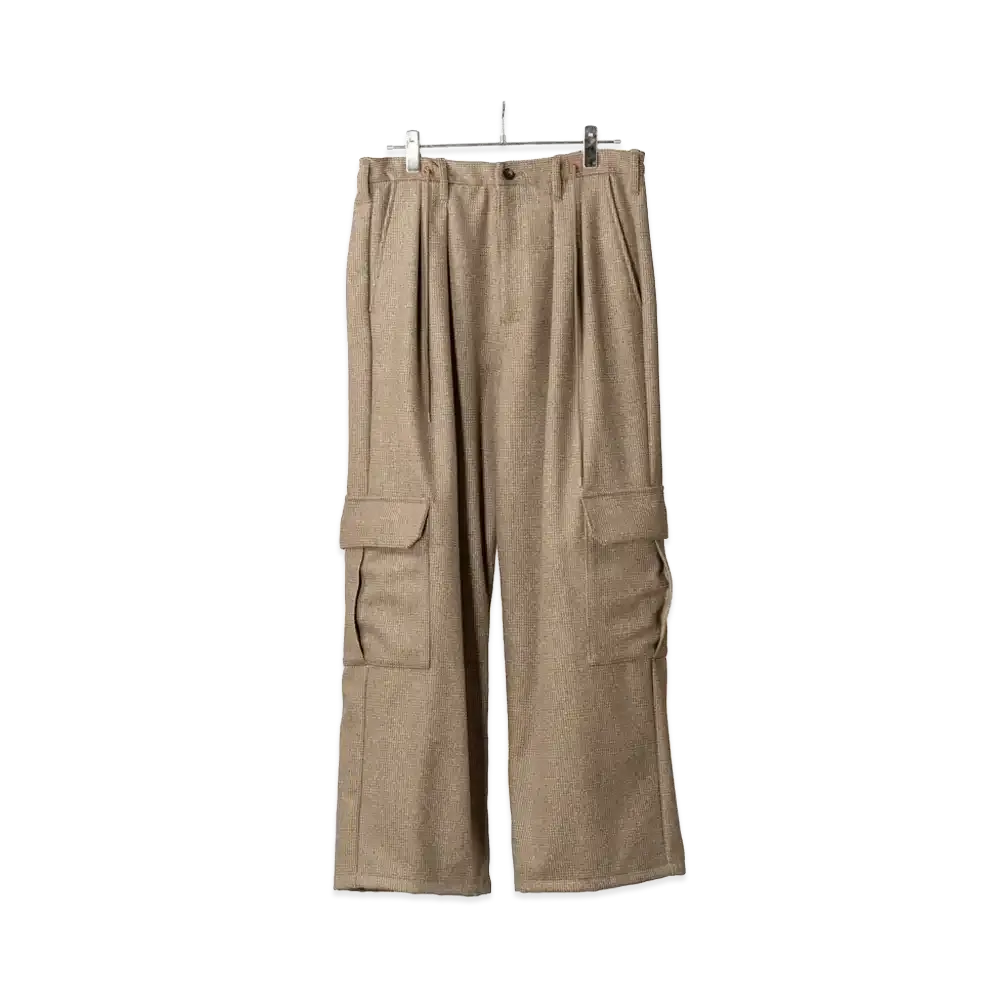 ANCELLM Wool Blancket Cargo Pants "Beige"