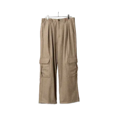 ANCELLM Wool Blancket Cargo Pants "Beige"