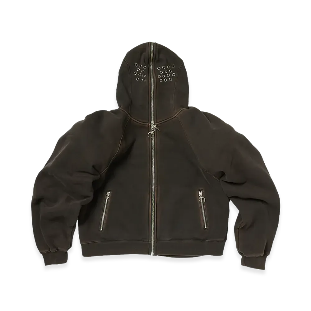 THUG CLUB Bulk Shoulder Gladiator Zip-Up Hoodie "Black"