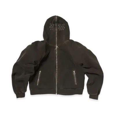 THUG CLUB Bulk Shoulder Gladiator Zip-Up Hoodie "Black"