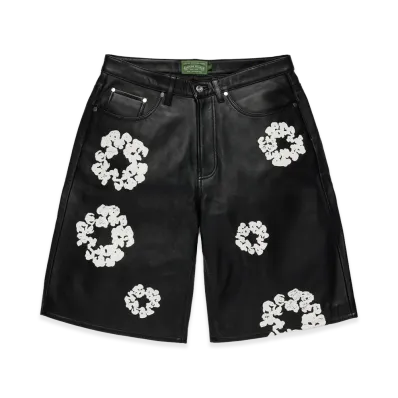 DENIM TEARS Cotton Wreath Leather Short "Multi"