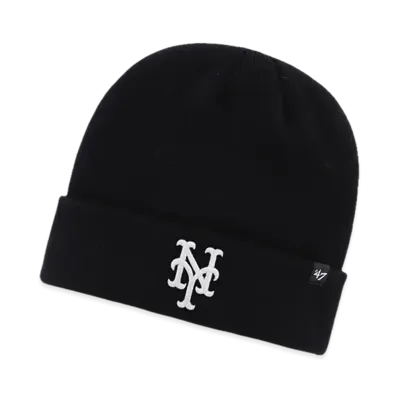 47 MLB Raised Cuff Knit "Mets Black"