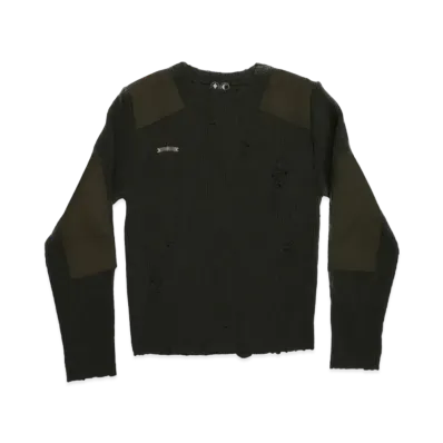 THUG CLUB Berlin Destroyed Patch Knits "Khaki"