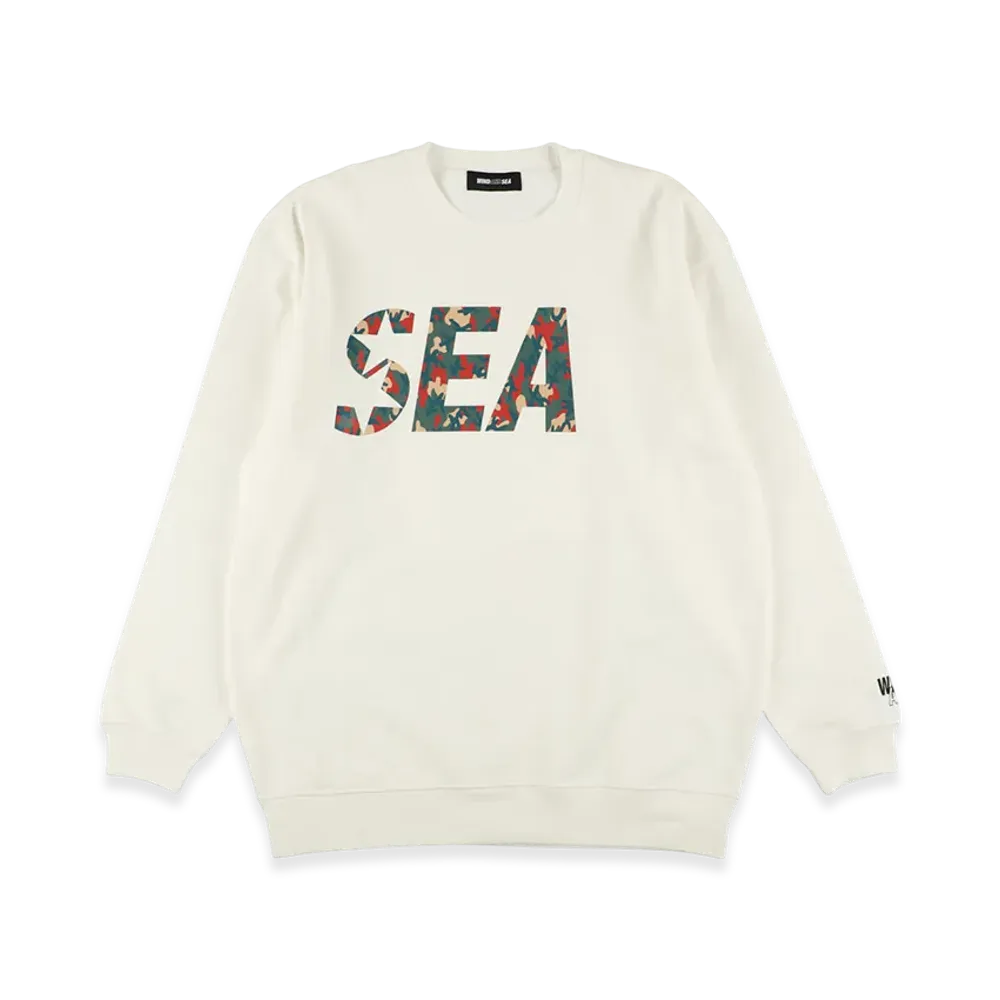 WIND AND SEA Camo Crewneck Sweatshirt "White"