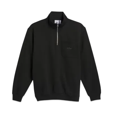 adidas Heavyweight Shmoofoil Quarter Zip Mock Neck Sweatshirt "Black"