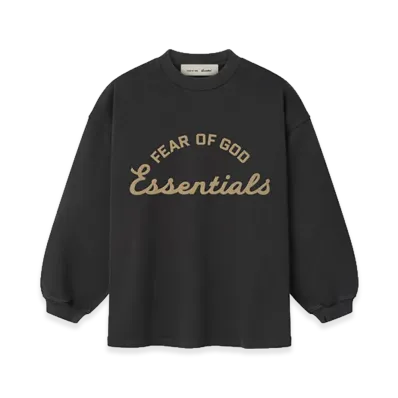 FEAR OF GOD ESSENTIALS Kids Training 90s Long Sleeve Tee "Faded Black"