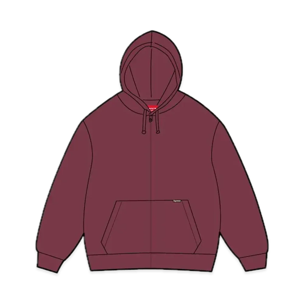 Supreme Work Zip Up Hooded Sweatshirt "Maroon"