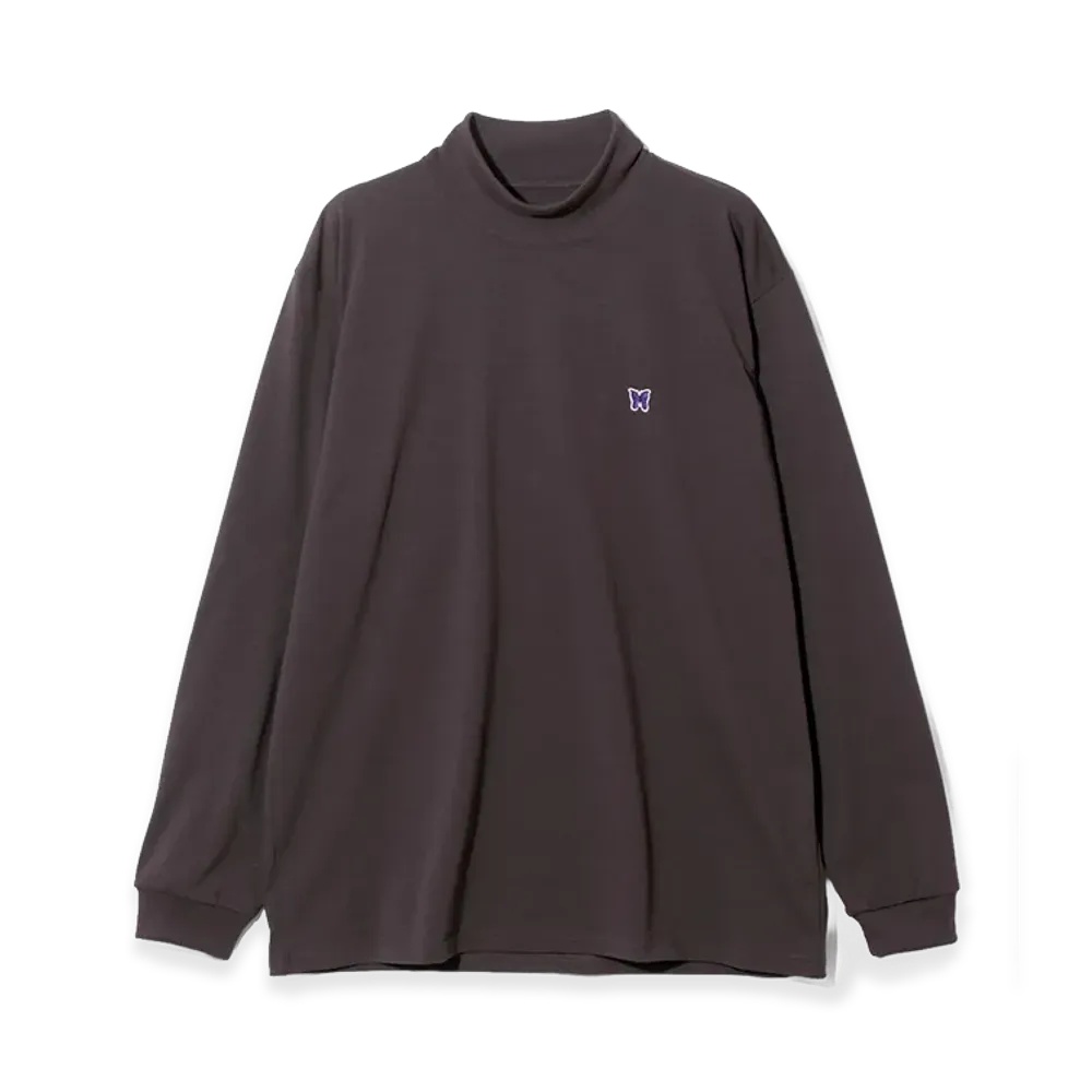 NEEDLES L/S Mock Neck Tee Poly Jersey "Dark Purple"