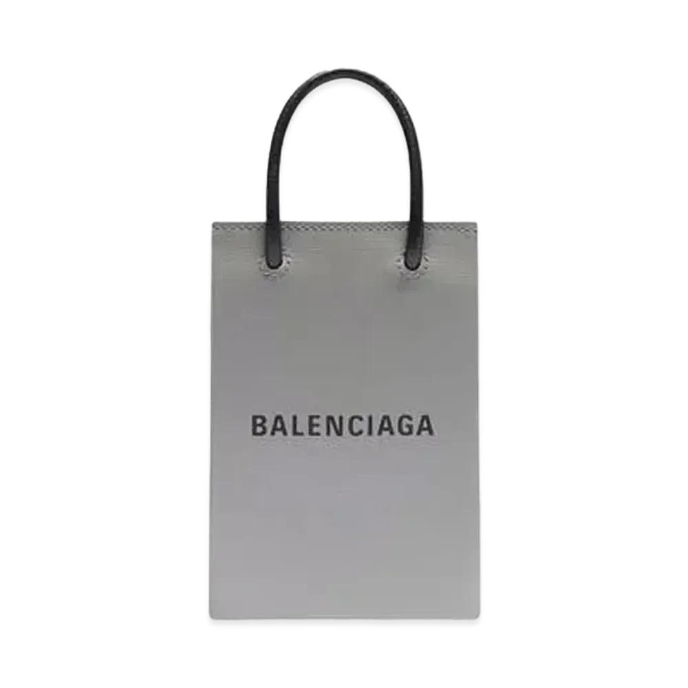 BALENCIAGA Mini Shopping Bag Squared Calfskin "Gray"