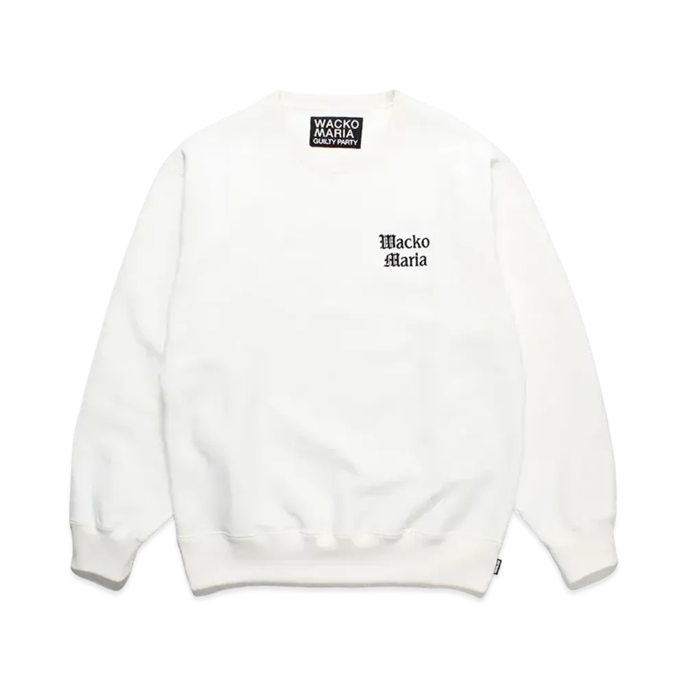 WACKO MARIA Heavy Weight Crew Neck Sweat Shirt "White"