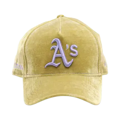 atmos x NEW ERA Exclusive 9FORTY Oakland Athletics Velvet "Yellow"