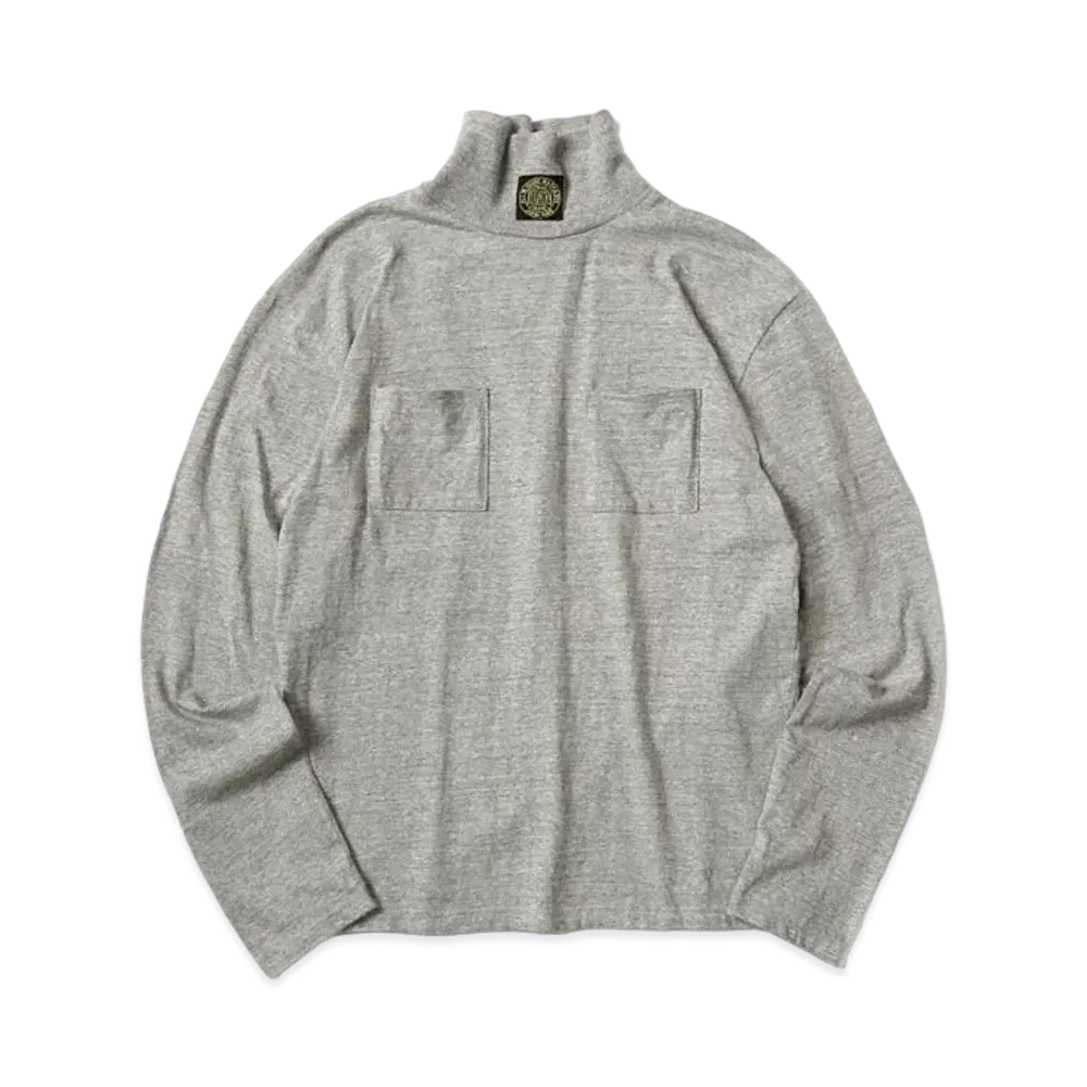 KAPITAL Top India High Neck Pocket Long Tee "Grey"