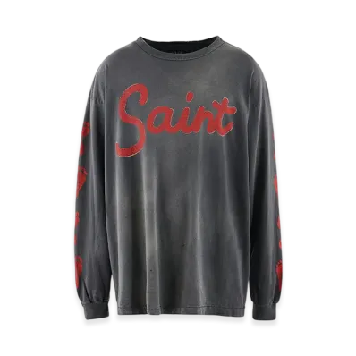 Saint Mxxxxxx LS Tee Foot Print "Black"