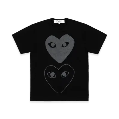 PLAY COMME des GARCONS Cotton Jersey Print T-Shirt "Black"