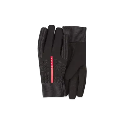 PRADA Windproof Knit Gloves "Black"