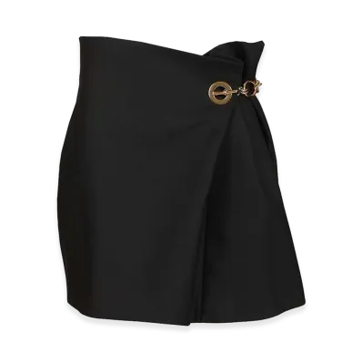 CELINE Women's Short Skirt Wool And Mohair Gabardine "Black"