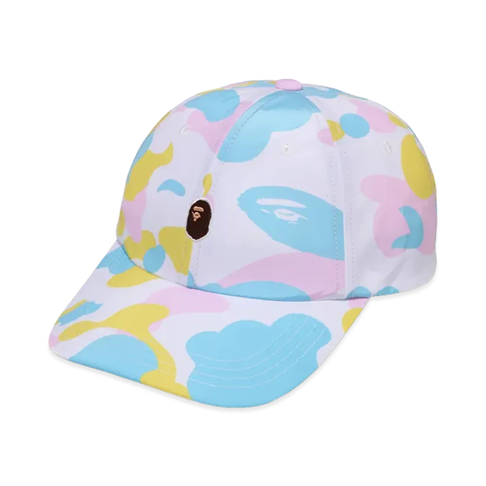 A BATHING APE Multi Camo One Point Panel Cap "White"