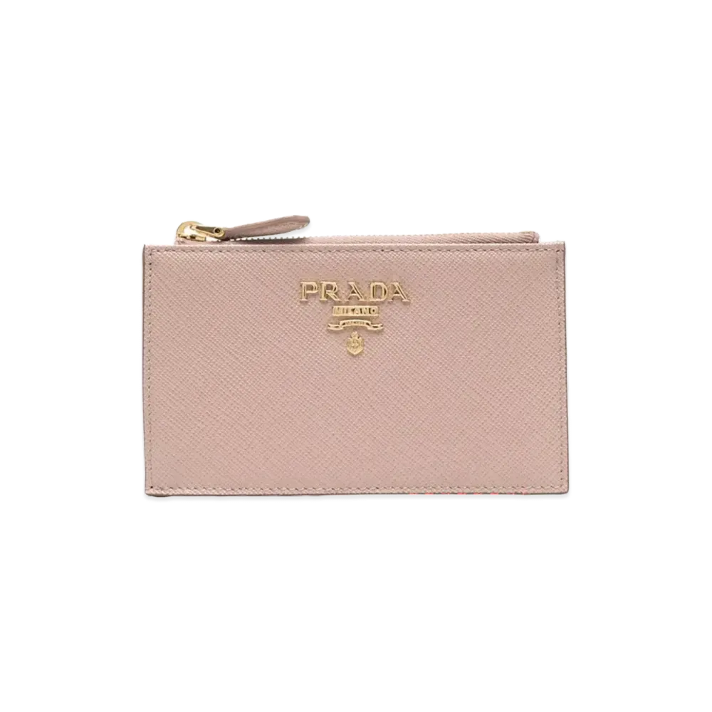 PRADA Women's Powder Leather Card Holder "Pink"