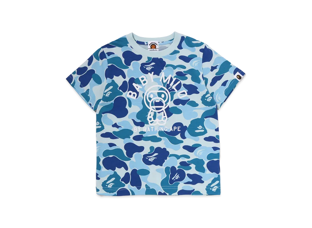 A BATHING APE Kids ABC Camo Baby Milo College Tee "Blue"