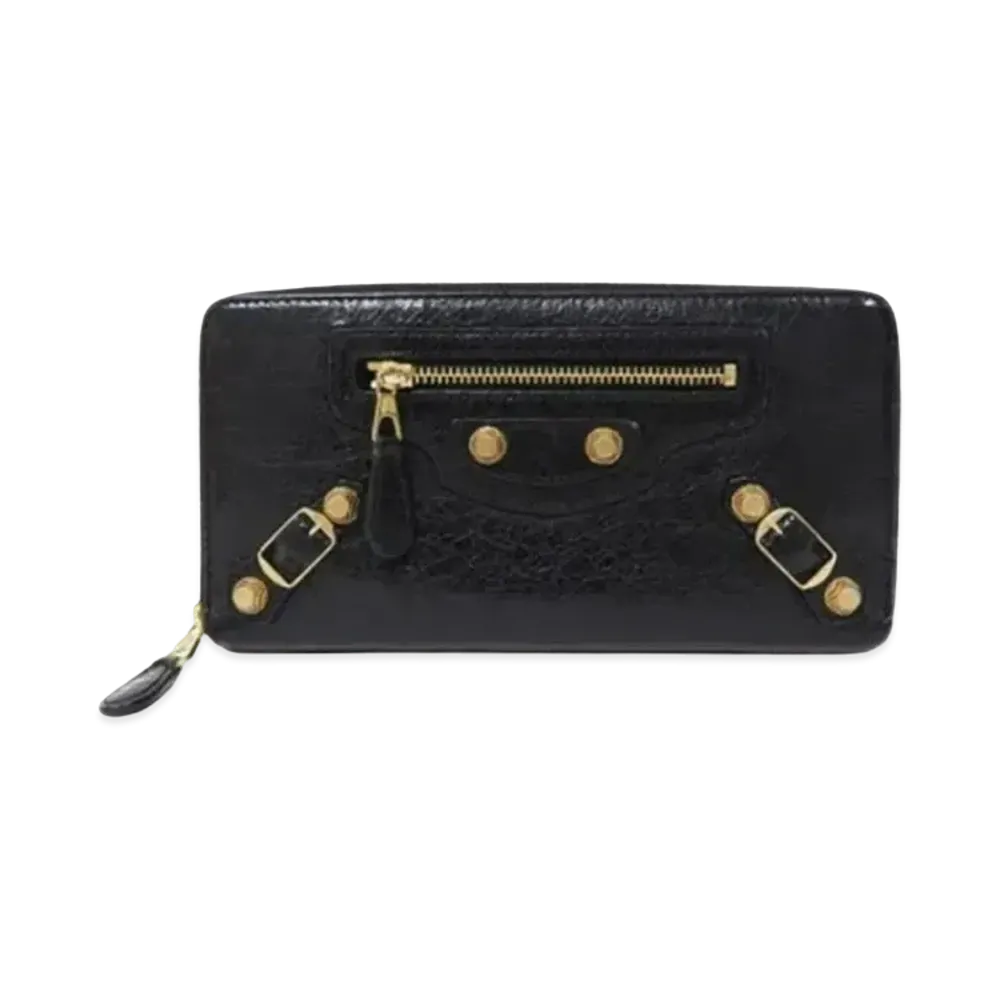 BALENCIAGA Classic Sheepskin Wallet "Black"