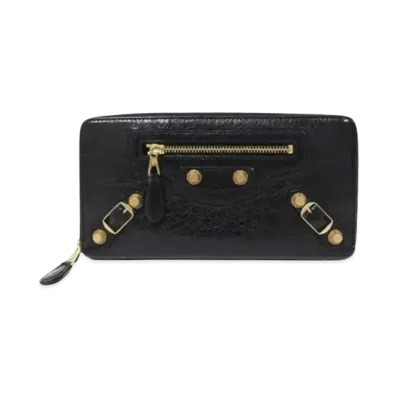 BALENCIAGA Classic Sheepskin Wallet "Black"