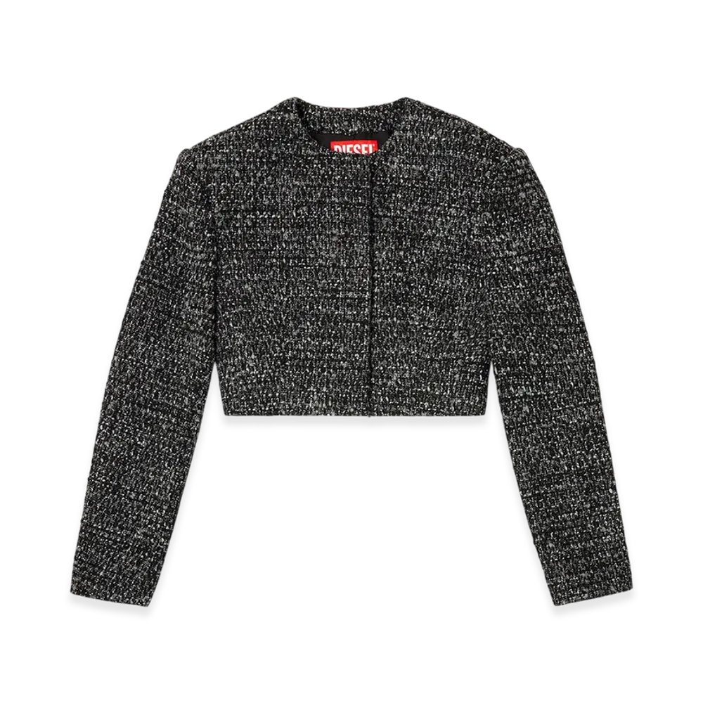 Diesel G-Crop-G Cropped Jacket In Boucle Fabric "Black"