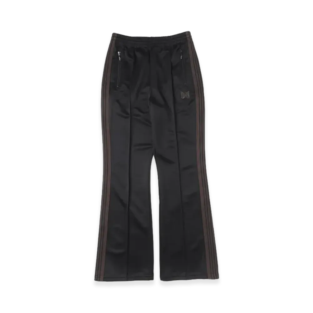 NEEDLES Boot-Cut Track Pants Poly Smooth "Black"