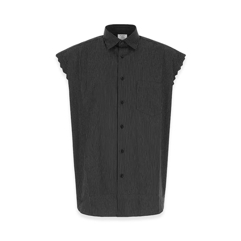 VETEMENTS Ribbed Poplin Sleeveless Shirt "Black"