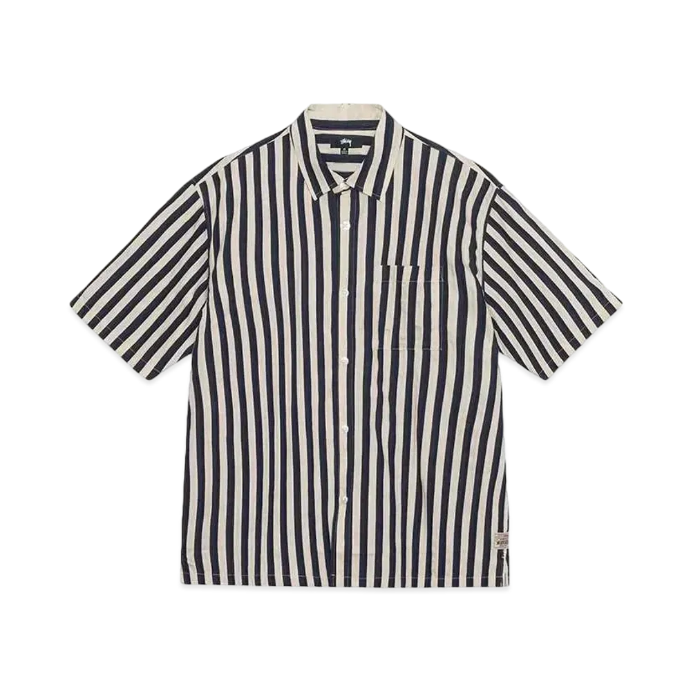 Stussy Boxy Flat Hem Shirt Striped "Navy"