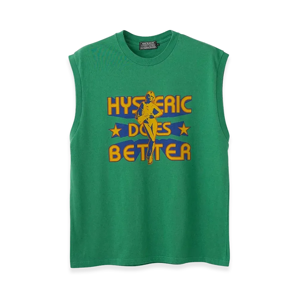 HYSTERIC GLAMOUR HYSTERIC DOES BETTER Sleeveless Tee "Green"