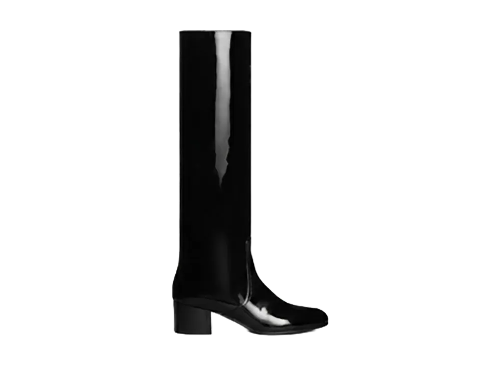 CELINE Women's Long Boots Triomphe Patent "Black"