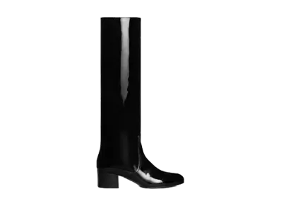 CELINE Women's Long Boots Triomphe Patent "Black"