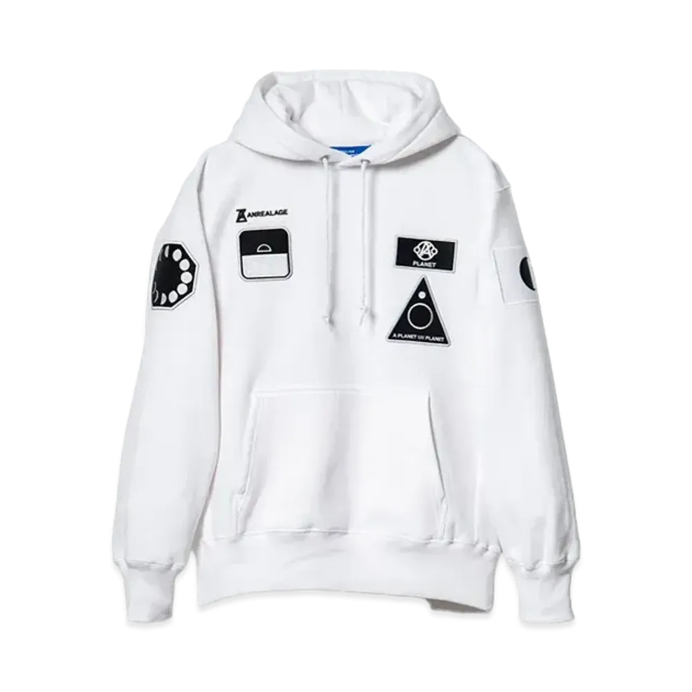ANREALAGE Mission patch wappen hoodie "WHITE"