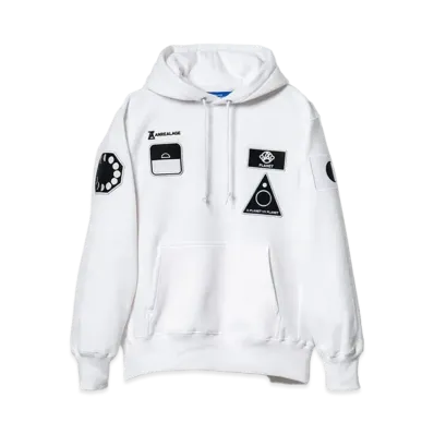 ANREALAGE Mission patch wappen hoodie "WHITE"