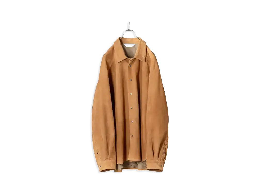 ANCELLM Geep Leather Over Shirt "Camel"