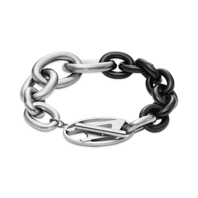 Diesel Dx1531931 Two-Tone Stainless Steel Chain Bracelet "Silver Black"