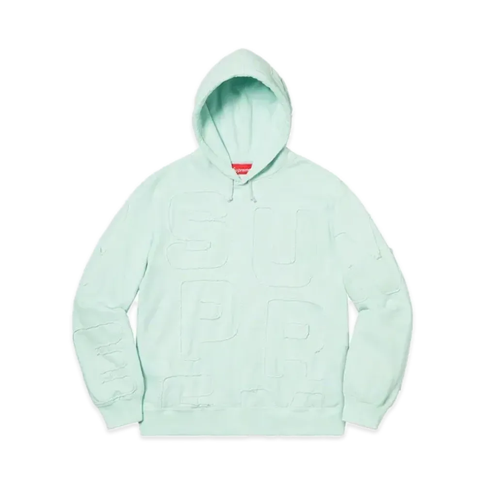 Supreme Cutout Letters Hooded Sweatshirt "Ice Blue"