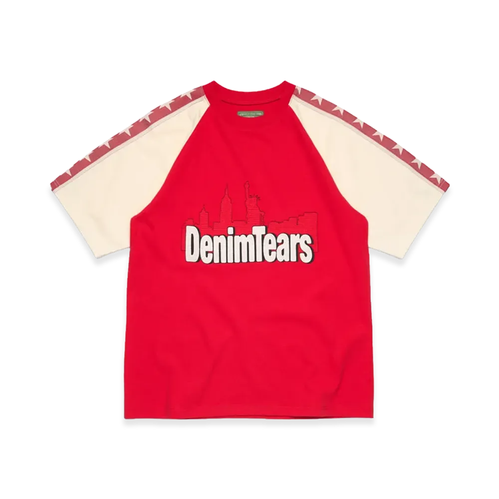 DENIM TEARS Jacquard City Tee "Red"