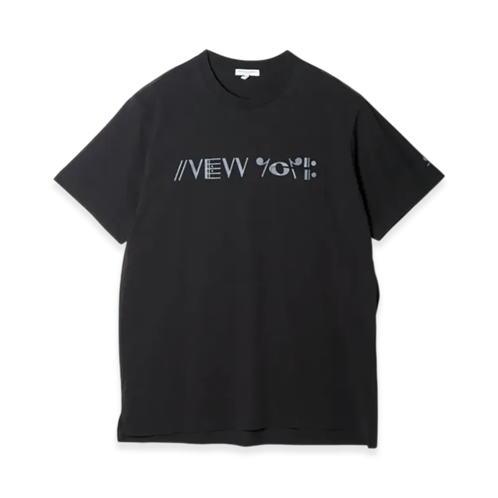 ENGINEERED GARMENTS Printed Cross Neck T-shirt - NY "Black"