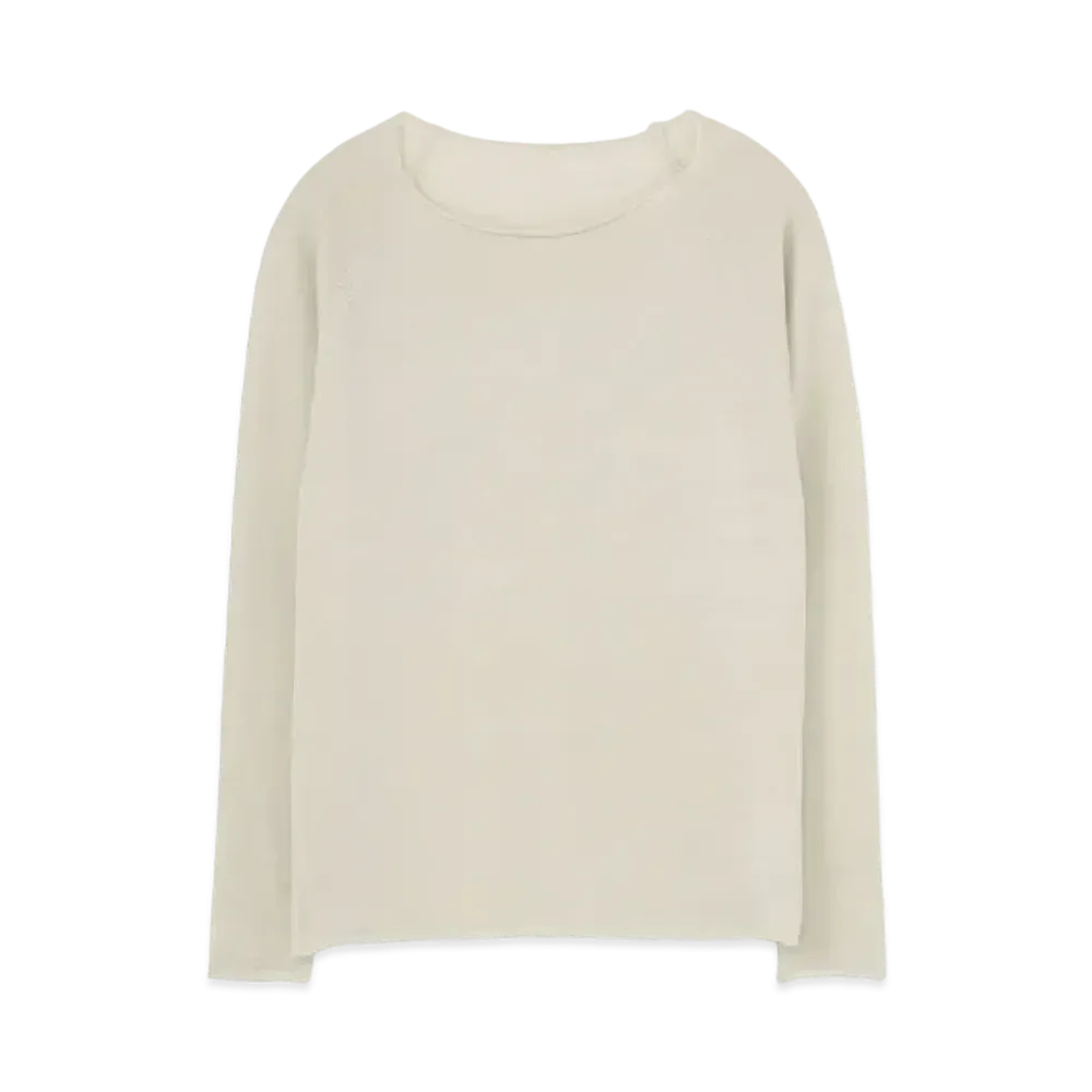 Yohji Yamamoto Y's WOOL PLAIN STITCH ROUND NECK KNIT "Off White"