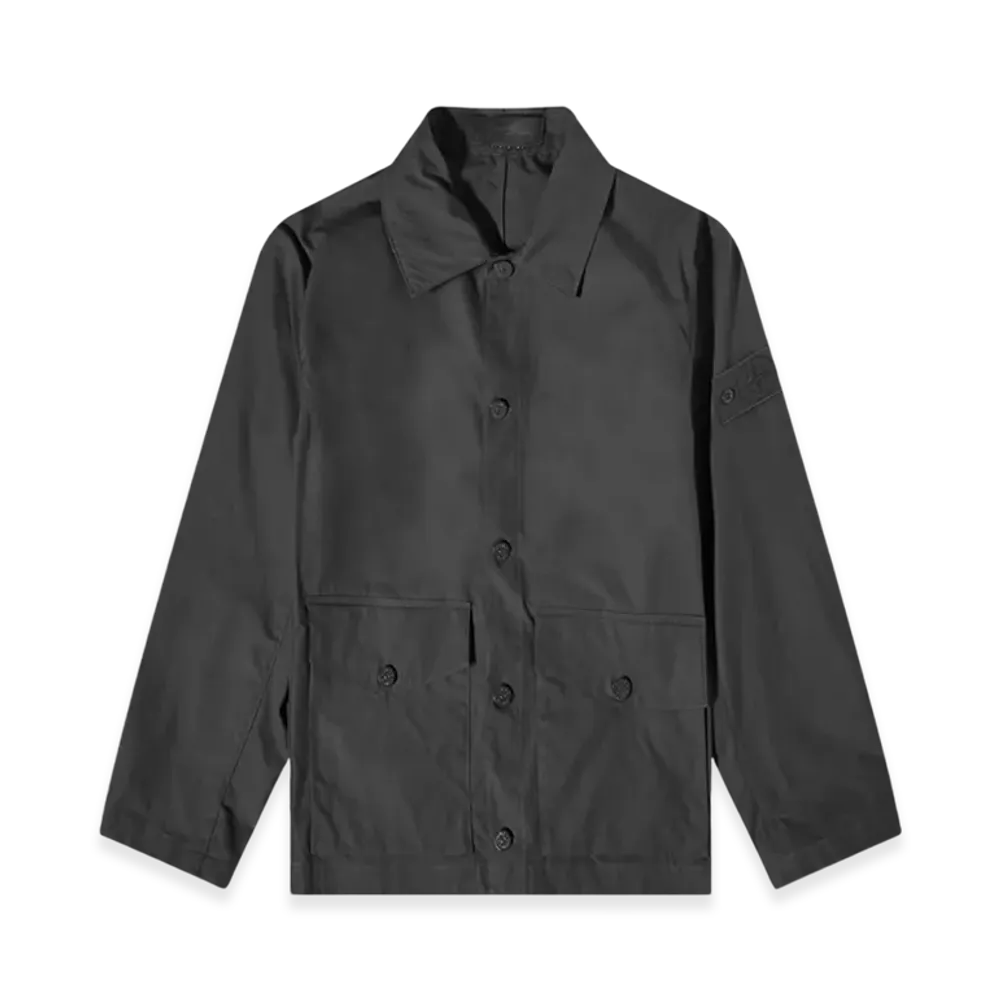Stone Island 437F1 Ghost Piece O-Ventile Hooded Jacket "Black"