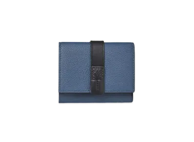 LOEWE Trifold Wallet In Soft Grained Calfskin "Indigo Dye / Black"
