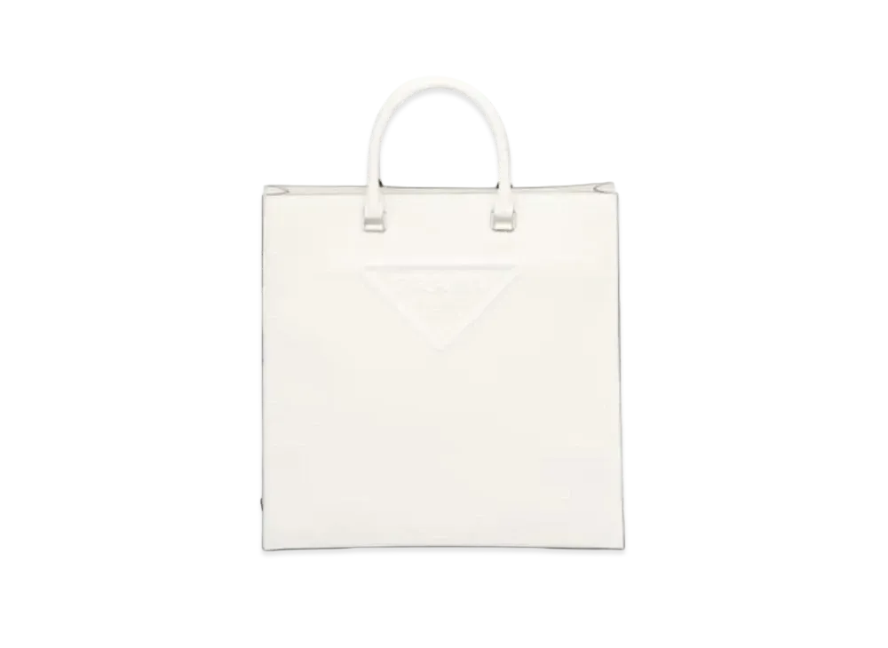 PRADA Saffiano Leather Tote Bag "White"