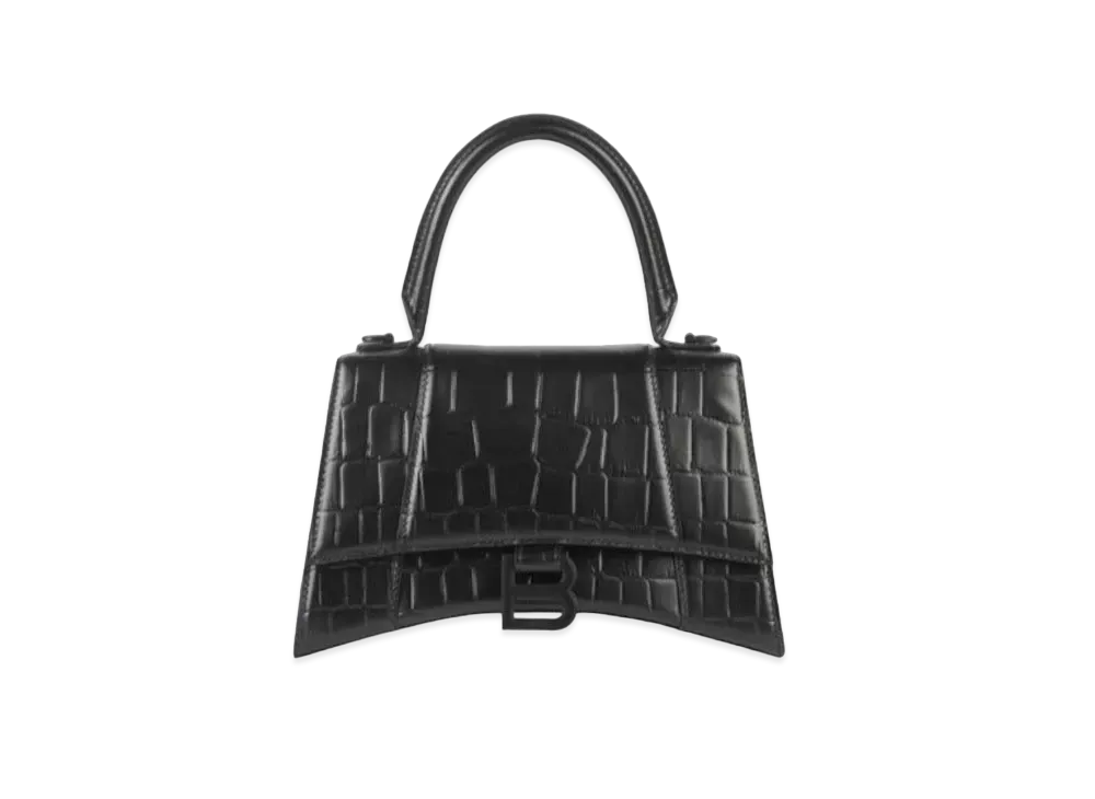 BALENCIAGA Women's Hourglass Small Top Handle Bag "Black"