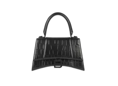 BALENCIAGA Women's Hourglass Small Top Handle Bag "Black"