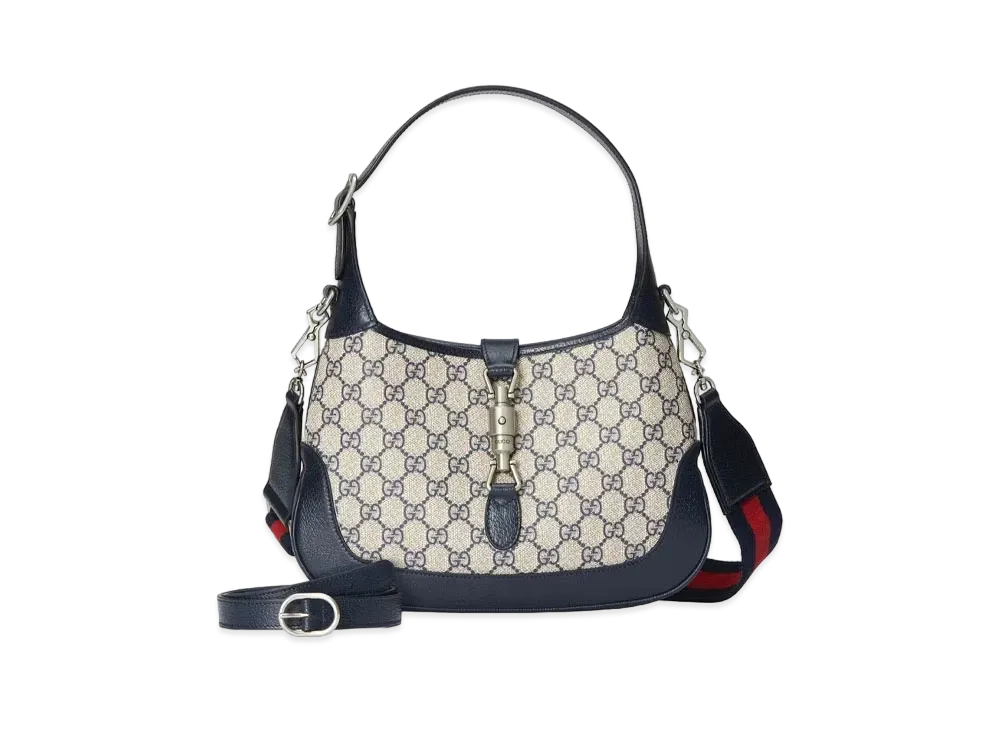 GUCCI Jackie 1961 GG Small Shoulder Bag "Beige/Blue"